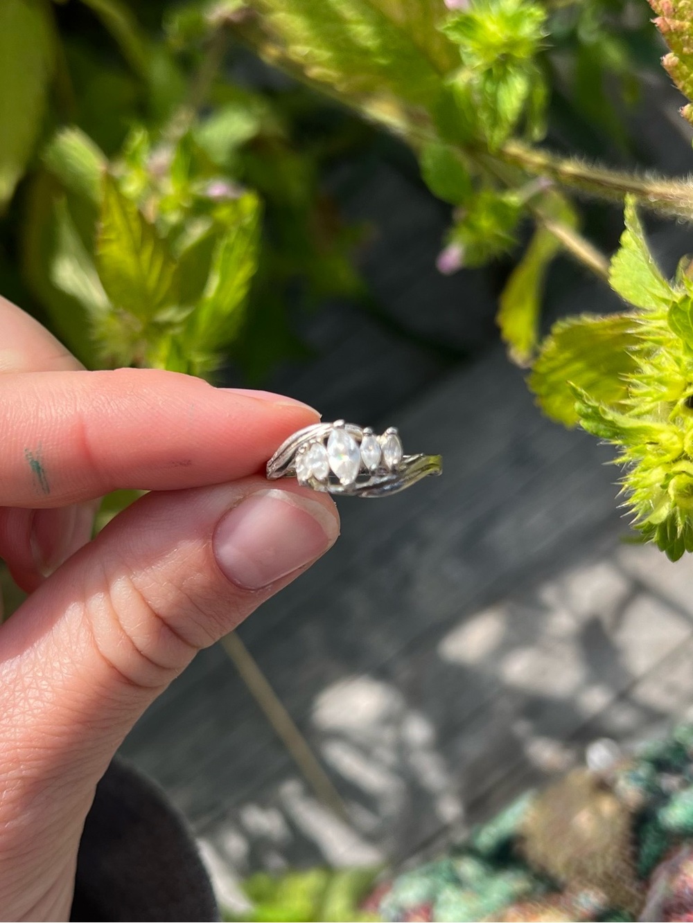 Silver 5 Stone Ring - Picture 5 of 10